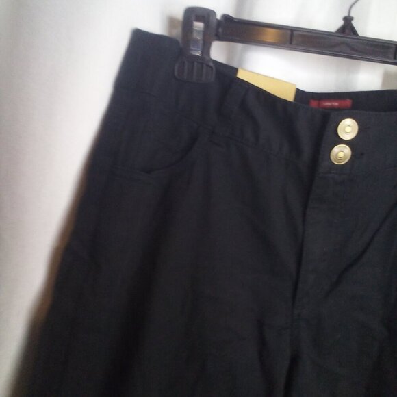 Merona Cropped Pants 10 Fit 1 Below Waist Relaxed Hip Black - Picture 8 of 14
